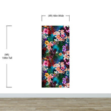 Carregar imagem no visualizador da galeria, Colorful Tropical Foliage Pattern Wall Mural. Peel and Stick Wallpaper. #6382