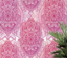 Load image into Gallery viewer, Large Floral Mandala Wall Art Wallpaper. Pink and Purple Ornament Design Peel and Stick Wall Mural. #6384
