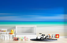 Load image into Gallery viewer, Tropical Beach Wall Mural. Abstract Blur View of Coastline Peel and Stick Wallpaper. #6389