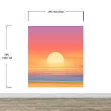 Carregar imagem no visualizador da galeria, Orange Sunset Over Beach Wall Mural. Blurred Abstract Sunset Over Coastline. #6393