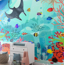 Load image into Gallery viewer, Aquarium Underwater Marine Sea Life Wall Mural. #6397