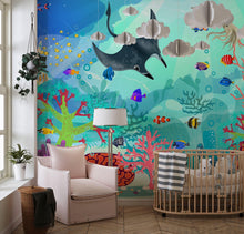 Load image into Gallery viewer, Aquarium Underwater Marine Sea Life Wall Mural. #6397