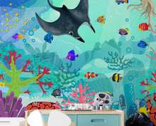 Load image into Gallery viewer, Aquarium Underwater Marine Sea Life Wall Mural. #6397