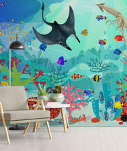 Load image into Gallery viewer, Aquarium Underwater Marine Sea Life Wall Mural. #6397