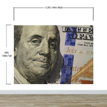 Carregar imagem no visualizador da galeria, Money Wallpaper. Benjamin Franklin 100 Dollar Bill Wall Mural. #6399