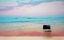 Carregar imagem no visualizador da galeria, Pastel Color Sunset over the Ocean Horizon Wall Mural. Beach Theme Peel and Stick Wallpaper. #6400