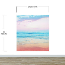 Carregar imagem no visualizador da galeria, Pastel Color Sunset over the Ocean Horizon Wall Mural. Beach Theme Peel and Stick Wallpaper. #6400