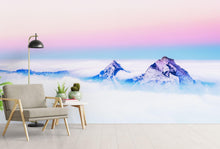 Carregar imagem no visualizador da galeria, Pastel Color Mountain View on Top of Clouds Wall Mural. Peel and Stick Wallpaper / Removable Wall Mural. #6402