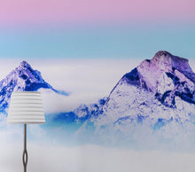 Carregar imagem no visualizador da galeria, Pastel Color Mountain View on Top of Clouds Wall Mural. Peel and Stick Wallpaper / Removable Wall Mural. #6402