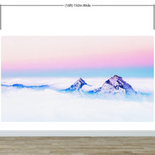Carregar imagem no visualizador da galeria, Pastel Color Mountain View on Top of Clouds Wall Mural. Peel and Stick Wallpaper / Removable Wall Mural. #6402