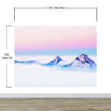 Carregar imagem no visualizador da galeria, Pastel Color Mountain View on Top of Clouds Wall Mural. Peel and Stick Wallpaper / Removable Wall Mural. #6402