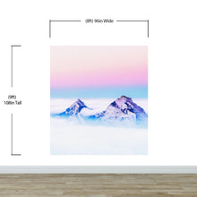 Carregar imagem no visualizador da galeria, Pastel Color Mountain View on Top of Clouds Wall Mural. Peel and Stick Wallpaper / Removable Wall Mural. #6402