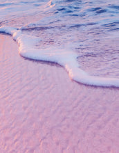 Carregar imagem no visualizador da galeria, Pastel Color Sunset over Paradise Beach Wall Mural. Pastel Pink and Blue Color Scheme Peel and Stick Wallpaper. #6404