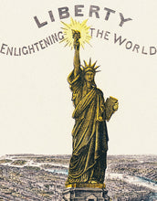 Carregar imagem no visualizador da galeria, Vintage Illustration of the Statue of Liberty Wall Mural. The Great Bartholdi Statue, Liberty Enlightening the World Peel and Stick Wallpaper. #6409
