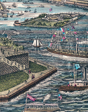 Carregar imagem no visualizador da galeria, Vintage Illustration of the Statue of Liberty Wall Mural. The Great Bartholdi Statue, Liberty Enlightening the World Peel and Stick Wallpaper. #6409