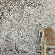 Carregar imagem no visualizador da galeria, Vintage Old Map of Rome Italy Wall Mural. The Large Plan of Rome Peel and Stick Wallpaper. #6412
