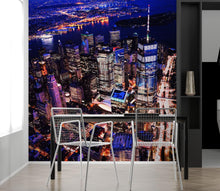 Carregar imagem no visualizador da galeria, New York City Cyber Punk Synth Wave Wall Mural. 80’s Synth Wave Pop Style Bright Color Wallpaper. #6414