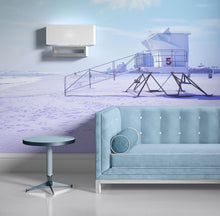 Carregar imagem no visualizador da galeria, Lifeguard Tower on Pensacola Beach Wall Mural. Pastel Color Theme Peel and Stick Wallpaper. #6415