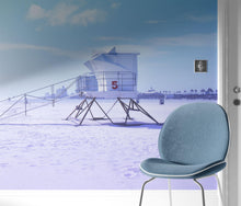 Carregar imagem no visualizador da galeria, Lifeguard Tower on Pensacola Beach Wall Mural. Pastel Color Theme Peel and Stick Wallpaper. #6415