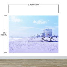 Carregar imagem no visualizador da galeria, Lifeguard Tower on Pensacola Beach Wall Mural. Pastel Color Theme Peel and Stick Wallpaper. #6415