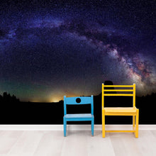 Carregar imagem no visualizador da galeria, Milky Way Galaxy Stars Wall Mural. Starry Night Over Devils Tower National Monument Park. #6416