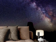Carregar imagem no visualizador da galeria, Milky Way Galaxy Stars Wall Mural. Starry Night Over Devils Tower National Monument Park. #6416
