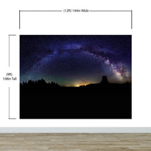 Carregar imagem no visualizador da galeria, Milky Way Galaxy Stars Wall Mural. Starry Night Over Devils Tower National Monument Park. #6416