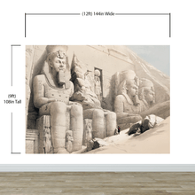 Load image into Gallery viewer, Ancient Egyptian Temple Wall Mural. The Great Temple of Aboo-Simble, Nubia by David Roberts. #6417