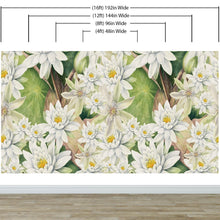 Load image into Gallery viewer, Botanical Flower Wall Mural. Color Pencil Artwork of Flower Garden Peel and Stick Wallpaper. Paradise Botanical Flowers and Leave Black Background. #6426