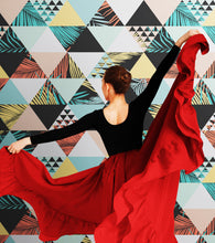 Carregar imagem no visualizador da galeria, Triangle Geometric Abstract Palm Tree Leaves Pattern Wall Mural. #6431