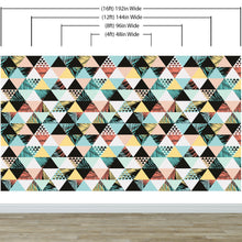 Carregar imagem no visualizador da galeria, Triangle Geometric Abstract Palm Tree Leaves Pattern Wall Mural. #6431