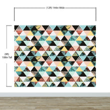 Carregar imagem no visualizador da galeria, Triangle Geometric Abstract Palm Tree Leaves Pattern Wall Mural. #6431