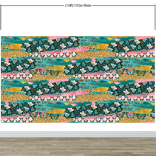 Carregar imagem no visualizador da galeria, Pink Butterflies Abstract Pattern Wall Mural. Retro Pink Color Illustration Design. #6434