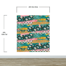 Carregar imagem no visualizador da galeria, Pink Butterflies Abstract Pattern Wall Mural. Retro Pink Color Illustration Design. #6434