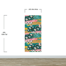 Carregar imagem no visualizador da galeria, Pink Butterflies Abstract Pattern Wall Mural. Retro Pink Color Illustration Design. #6434