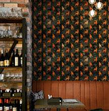 Carregar imagem no visualizador da galeria, Deer Silhouette Camouflage Wall Mural. Military Theme / Hunter Home Decor. Peel and Stick Wallpaper. #6436