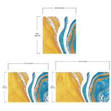 Carregar imagem no visualizador da galeria, Abstract Bright Color Ink Splotch Pattern Wall Mural. Gold, White and Blue. #6439