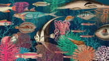 Carregar imagem no visualizador da galeria, Vintage Retro Underwater Marine Sea Life Wall Mural. Beach / Nautical / Marine Life Theme Peel and Stick Wallpaper. #6442