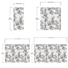 Carregar imagem no visualizador da galeria, Vintage Flower Pattern Illustration Wall Mural. Black and White Peel and Stick Wallpaper. #6443