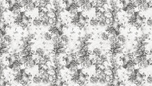 Carregar imagem no visualizador da galeria, Vintage Flower Pattern Illustration Wall Mural. Black and White Peel and Stick Wallpaper. #6443
