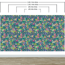 Carregar imagem no visualizador da galeria, Colorful Flower Garden with Bird House Illustration Wall Mural. #6444