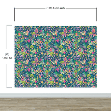 Carregar imagem no visualizador da galeria, Colorful Flower Garden with Bird House Illustration Wall Mural. #6444