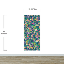 Carregar imagem no visualizador da galeria, Colorful Flower Garden with Bird House Illustration Wall Mural. #6444