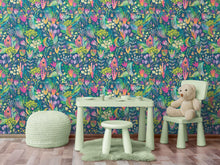 Carregar imagem no visualizador da galeria, Colorful Flower Garden with Bird House Illustration Wall Mural. #6444