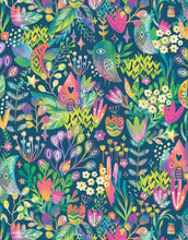 Carregar imagem no visualizador da galeria, Colorful Flower Garden with Bird House Illustration Wall Mural. #6444