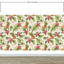 Carregar imagem no visualizador da galeria, Pineapple Tropical Vibe Wall Mural. Hawaiian Theme Peel and Stick Wallpaper. Paradise Vibe Theme Decor. #6447