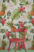 Carregar imagem no visualizador da galeria, Pineapple Tropical Vibe Wall Mural. Hawaiian Theme Peel and Stick Wallpaper. Paradise Vibe Theme Decor. #6447