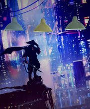 Carregar imagem no visualizador da galeria, Japanese Samurai in Cyberpunk Futuristic City of Japan Wall Mural. #6452