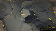 Carregar imagem no visualizador da galeria, Abstract Black and Gold Agate Marble Stone Pattern Wall Mural. Removable Peel and Stick Wallpaper. #6454