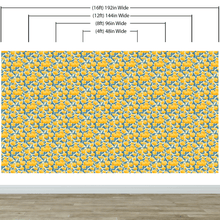 Carregar imagem no visualizador da galeria, Yellow Floral Flower Background Pattern Wall Mural. #6456